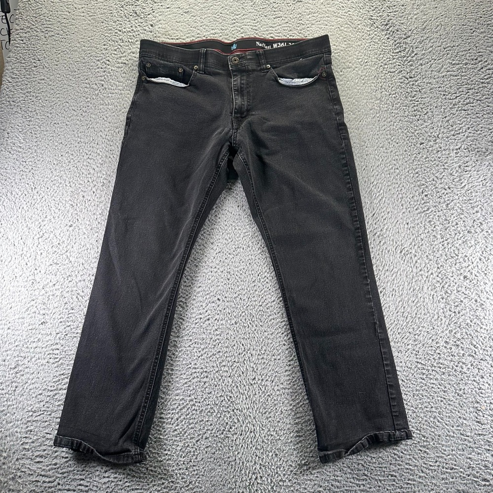 Nat Nast Jeans Mens 38x30 Black Cotton Denim Straight‎ Streetwear Casual Stretch